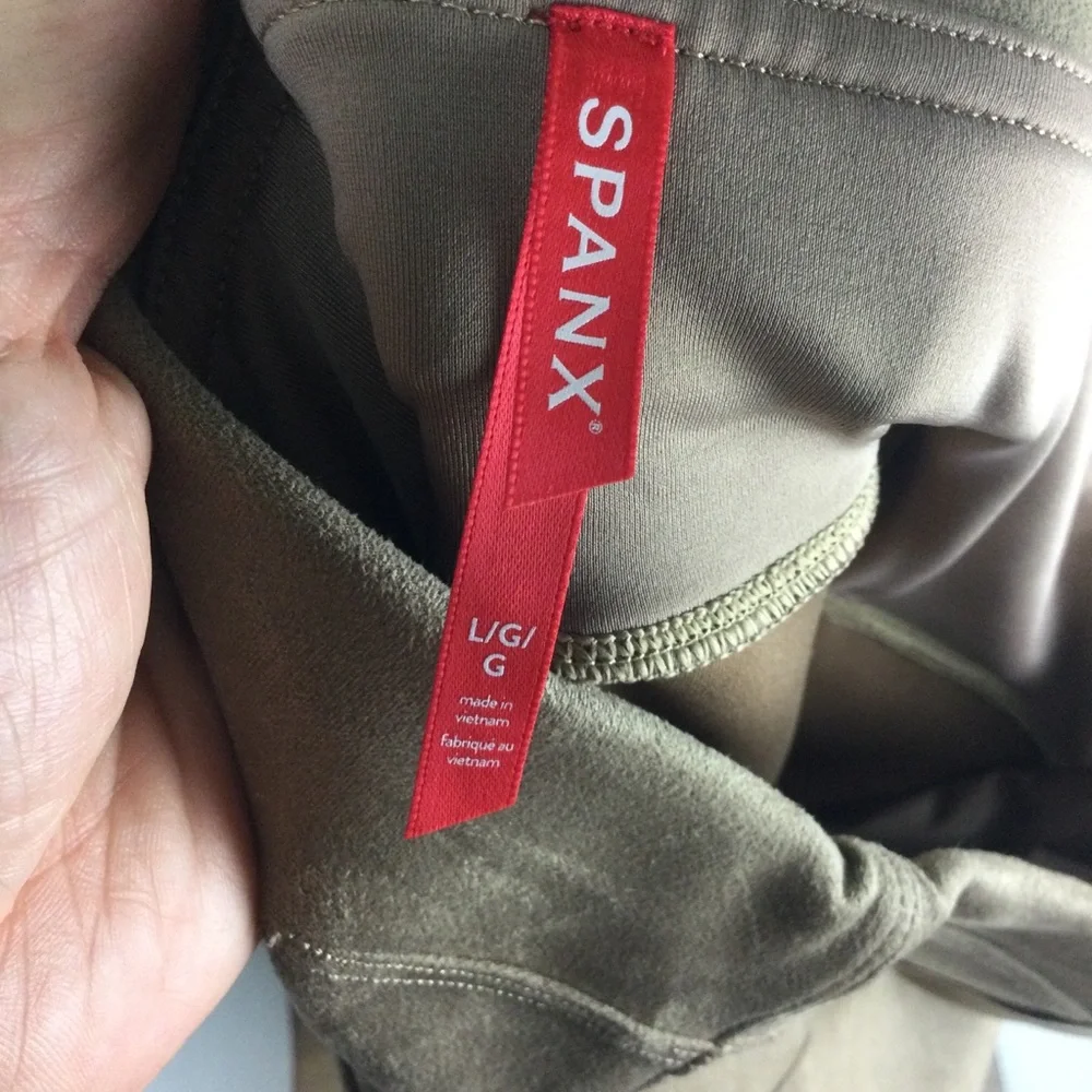 Spanx Camel Faux Suede Shaping Leggings Size Large
